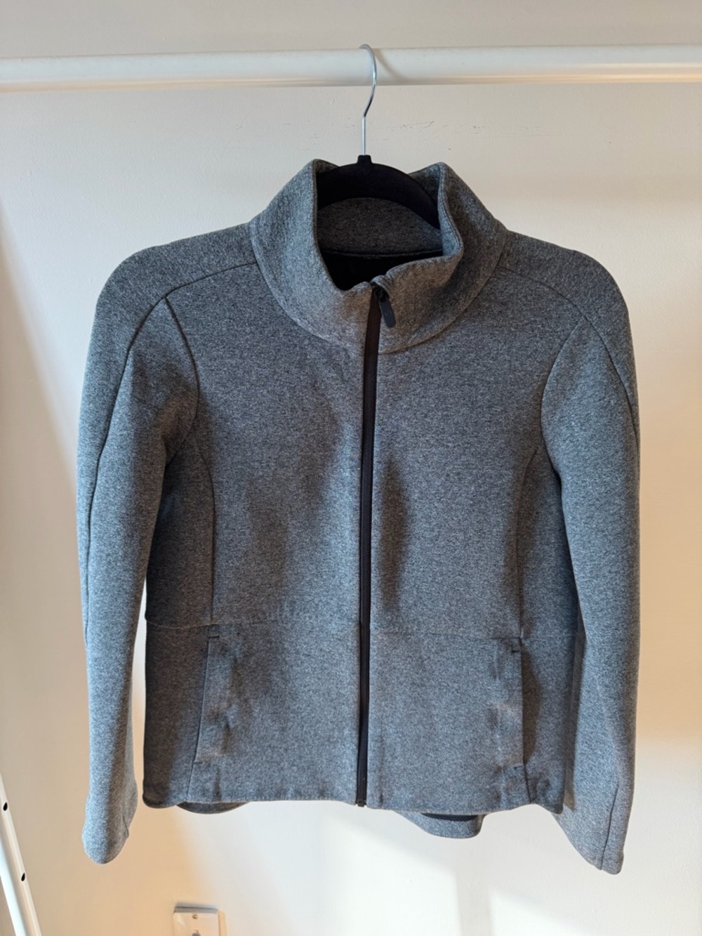 Lululemon Women’s Grey Full-Zip Jacket - Classic Mock Neck